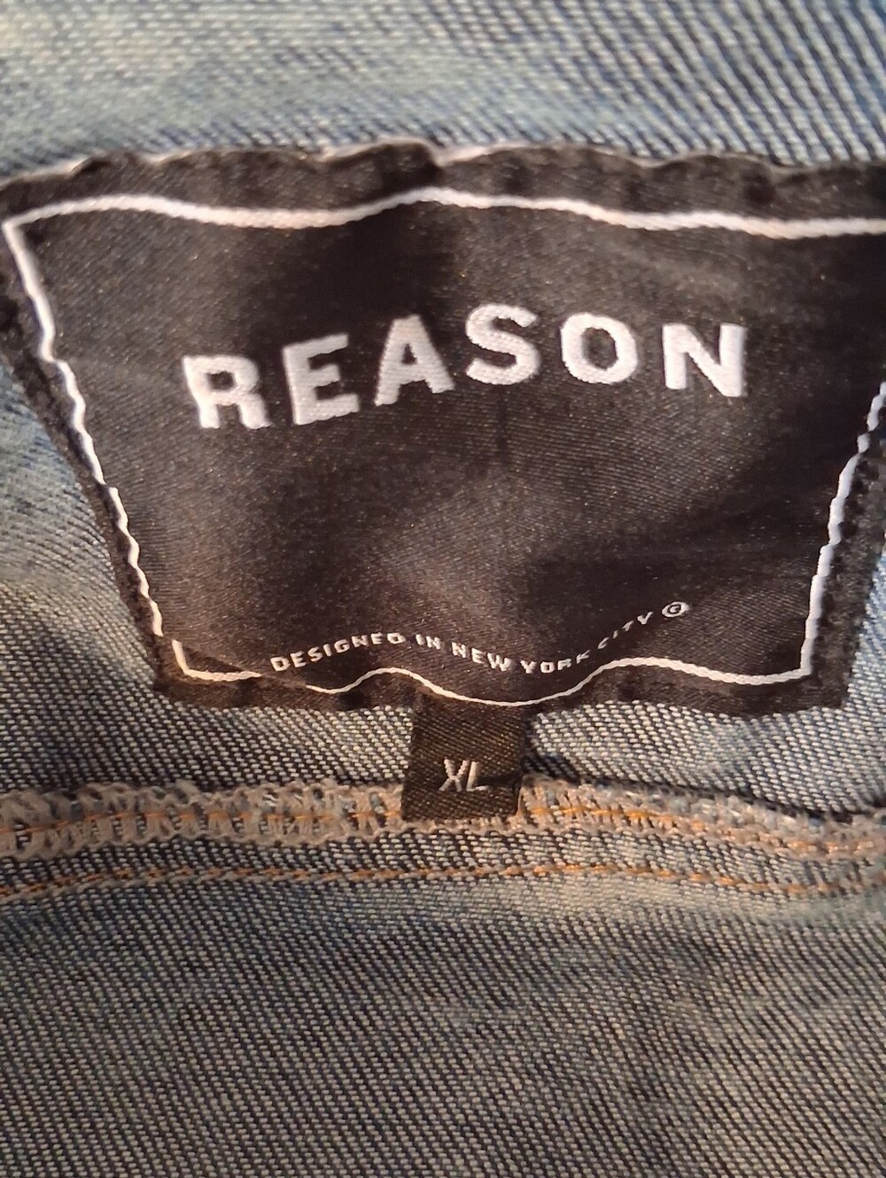 Men's Multicolor Patchwork REASON Denim Jacket - Casual Explorer  XL COASTAL - Picture 8 of 9